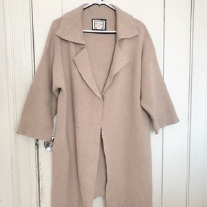 Knit Cardigan Coat in Camel